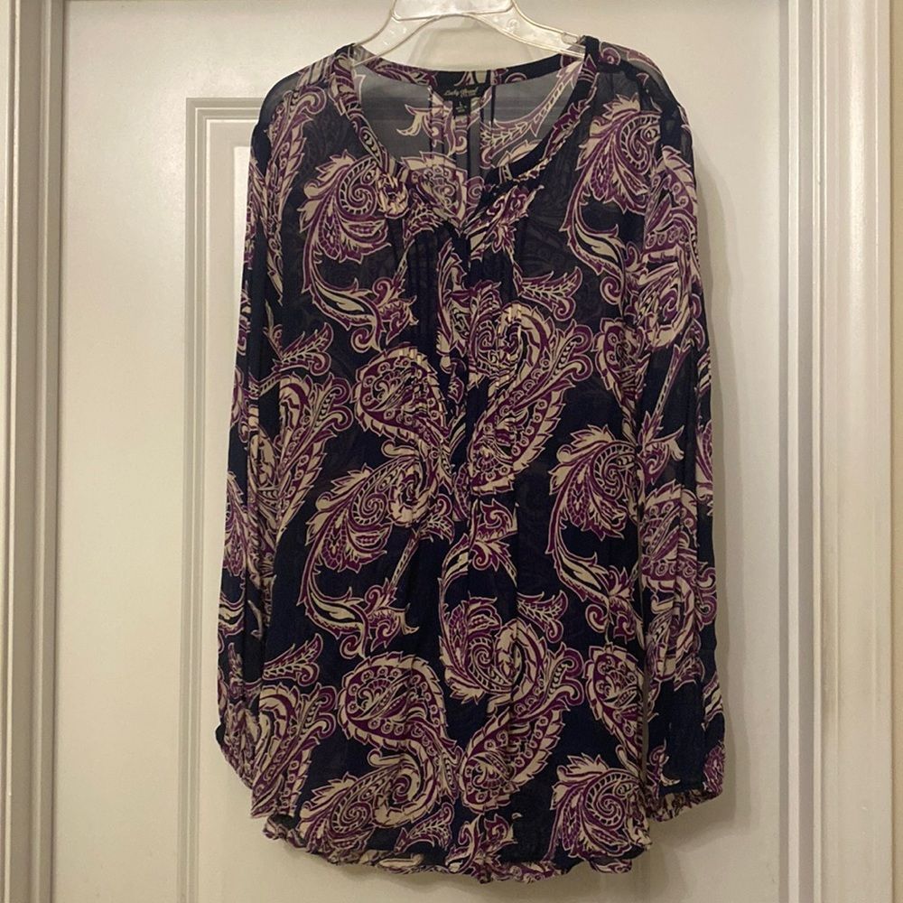 Navy Lucky Brand button tunic, size L